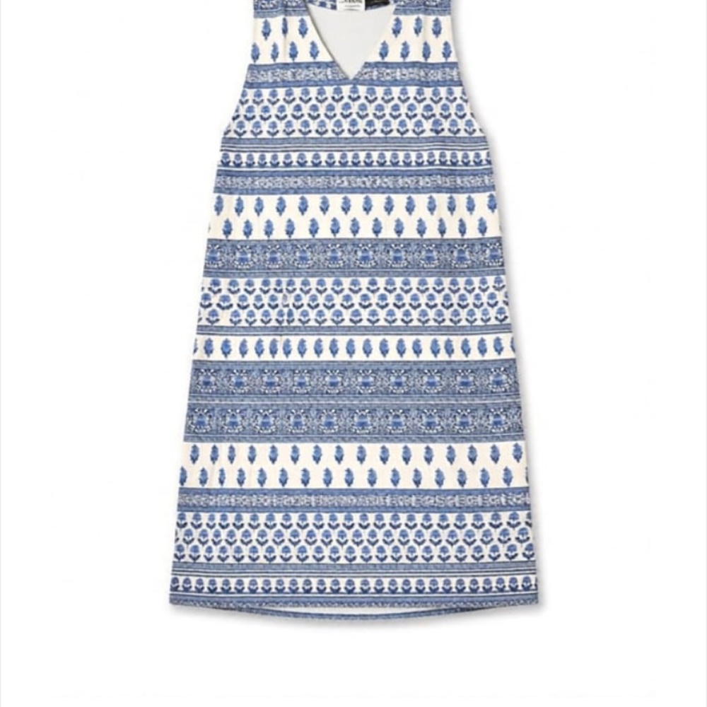 Jay Jill cotton shift dress size large V-neck knee length